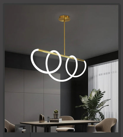 Nordic Gold LED Chandelier Dining Light