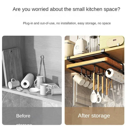 Kitchen Hanging Organizer Rack with Hooks