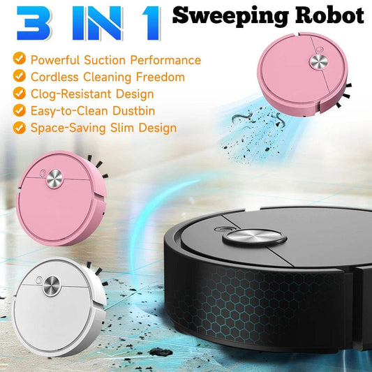 Sweeping Robot Vacuum Cleaner Mopping 3 In 1 Smart Wireless Dragging Cleaning Sweep Floor for Home Office Hair Stubborn Dirt - My Chroma Cart