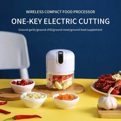Electric Garlic Masher Portable Chopper Multi Function Meat Grinder Masher Machine Mini Garlic Vegetable Chopper Usb Charging - My Chroma Cart