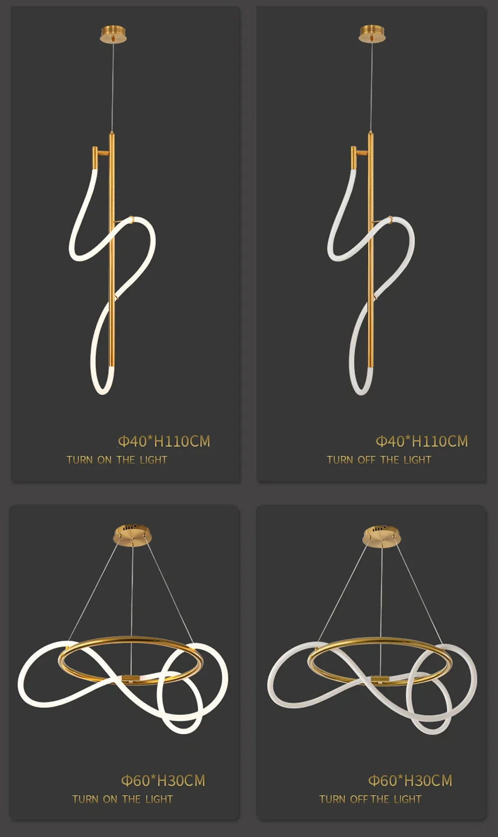 Nordic Gold LED Chandelier Dining Light