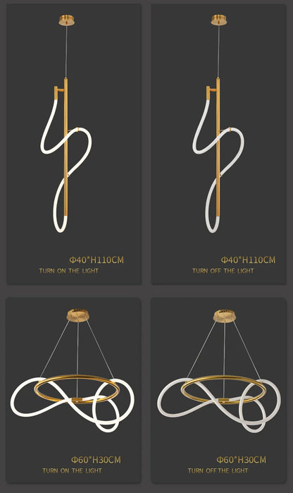 Nordic Gold LED Chandelier Dining Light