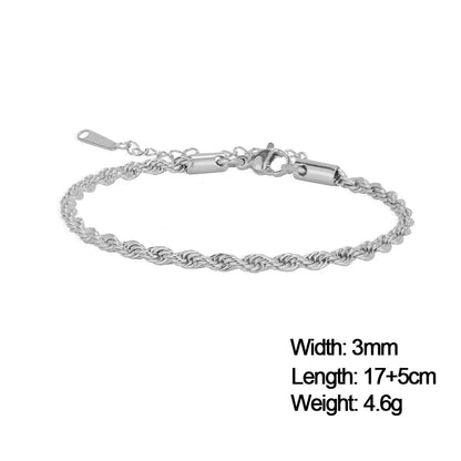 Skyrim Stainless Steel Gold Color Bracelet Twist Figaro Cuban Chain Bracelets Women Trendy Minimalist Jewelry Gifts Wholesale