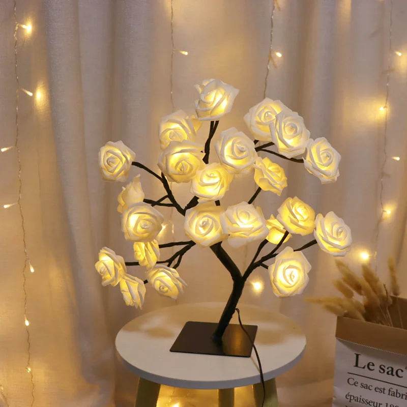 Rose Tree Lamp, USB Powered LED Light Flower Night Light for Home Decoration Outdoor Parties Weddings Gift - My Chroma Cart