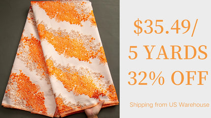 African Brocade Lace Fabric – 5 Yards