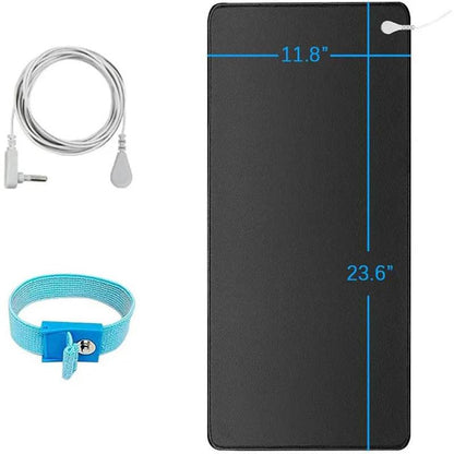 Earthing Mat with Wristband Soft PU Grounding Mat Pad Healthy Balance for Anxiety Relief & Better Sleep Earth Connected Therapy - My Chroma Cart