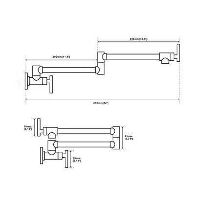 Wall Mounted Swivel Pot Filler Faucet
