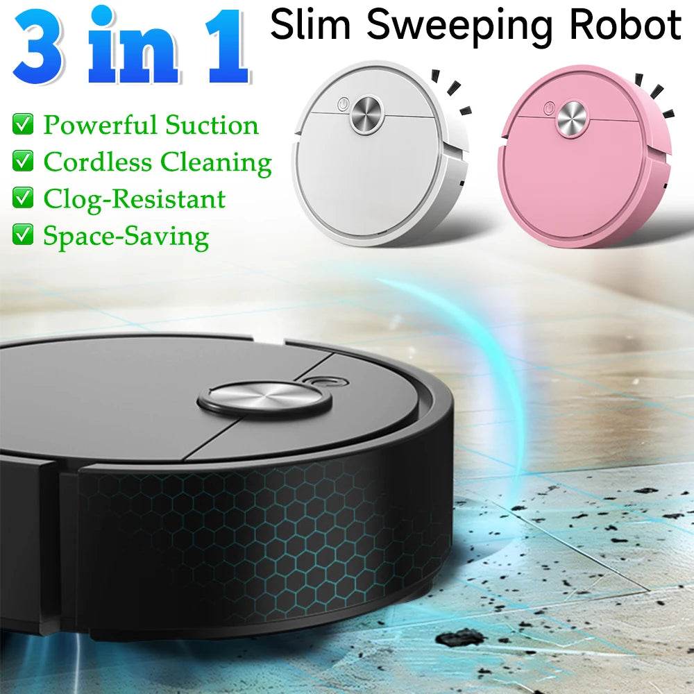 Sweeping Robot Vacuum Cleaner Mopping 3 In 1 Smart Wireless Dragging Cleaning Sweep Floor for Home Office Hair Stubborn Dirt - My Chroma Cart