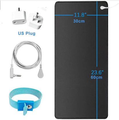 Earthing Mat with Wristband Soft PU Grounding Mat Pad Healthy Balance for Anxiety Relief & Better Sleep Earth Connected Therapy - My Chroma Cart
