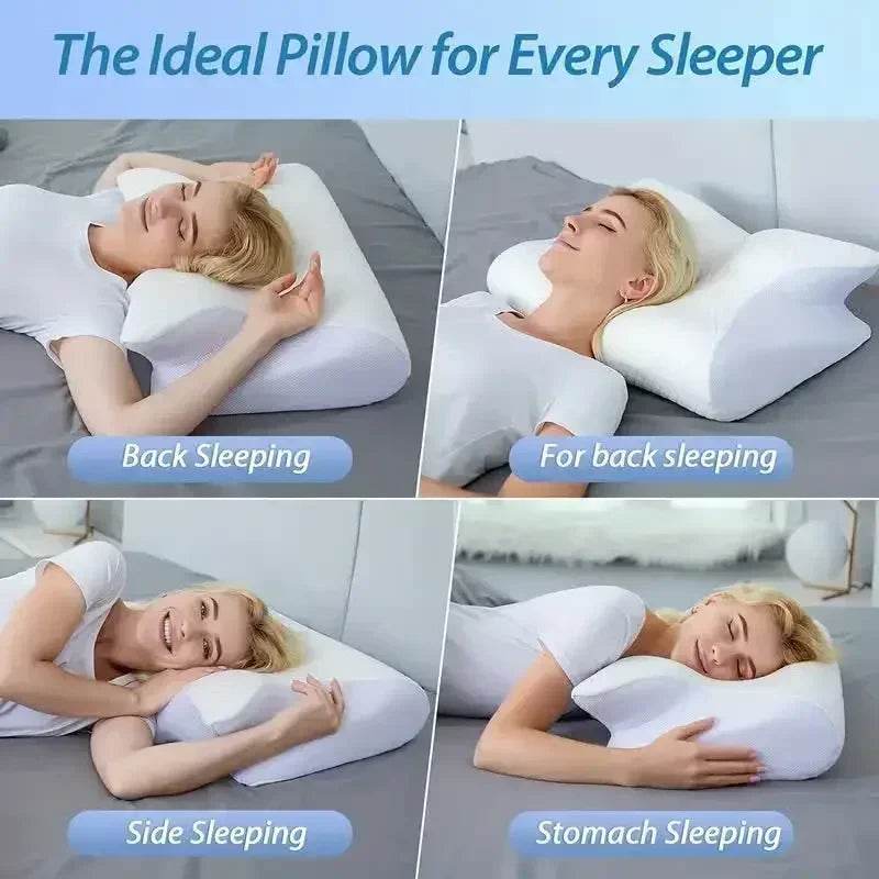 1pc Memory Foam Cervical Pillow, 2 in 1 Ergonomic Contour Orthopedic Pillow for Neck Pain Support Pillows Pillowcase replacement - My Chroma Cart