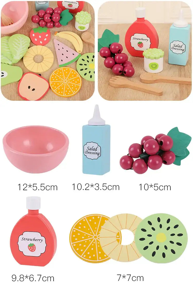 Wooden Pretend Play Food Kitchen Toys Classic Cutting Cooking Set Kids HousePlay Educational Imitation Game Toys for Girls Boys