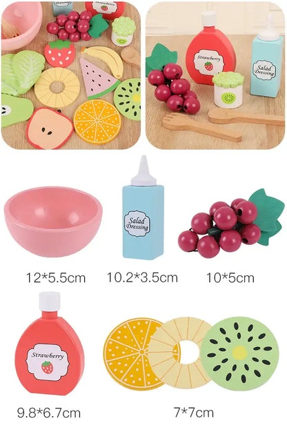 Wooden Pretend Play Food Kitchen Toys Classic Cutting Cooking Set Kids HousePlay Educational Imitation Game Toys for Girls Boys