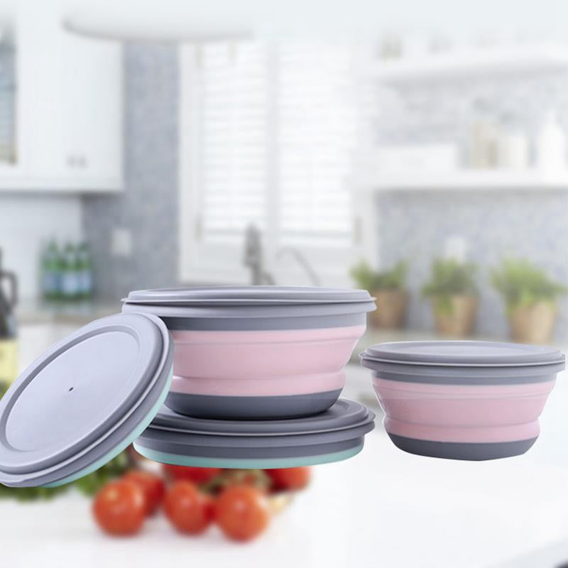 3pcs Silicone Folding Lunch Box with Lid
