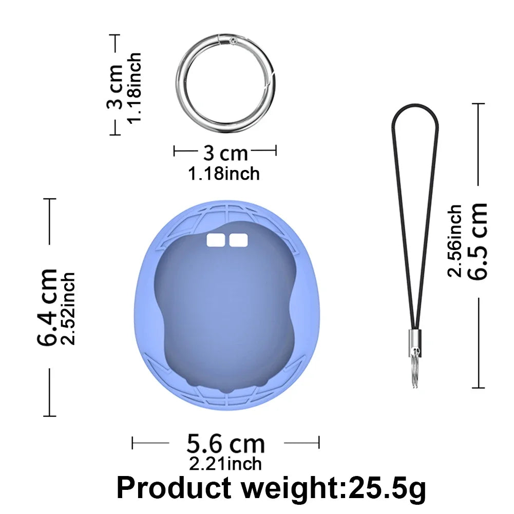 Cute Silicone Protective Case for Tamagotchi Uni 2023 Virtual Pet Machine with Finger Lanyard Anti-Scratch Soft Cover