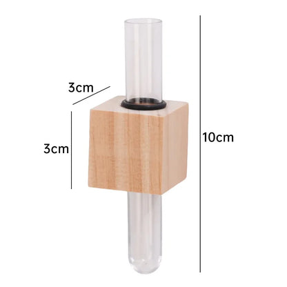 Wood Test Tube Vase Magnetic Flower Decor