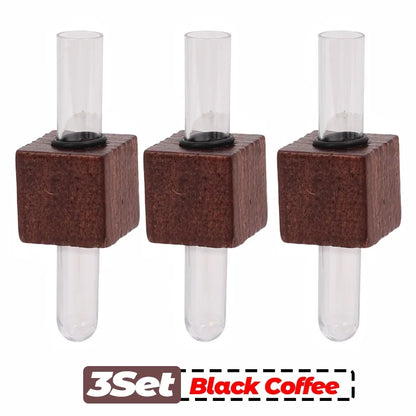 Wood Test Tube Vase Magnetic Flower Decor