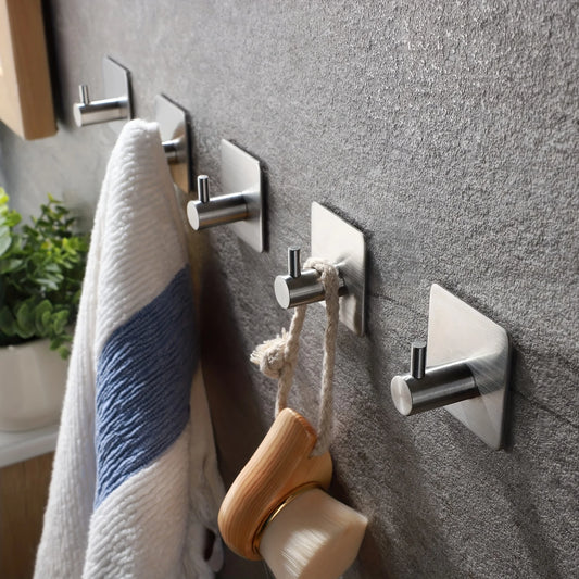 304 Steel Self-Adhesive Hooks 4pcs