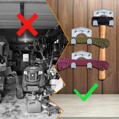 5-50Sets Multi-Purpose Wall Hook Metal Hanger Holder Double Hooks Garage Shed Hanging Organizer for Garden Kitchen Garage Tool