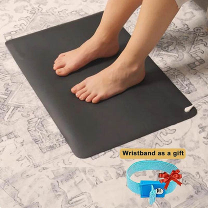 Earthing Mat with Wristband Soft PU Grounding Mat Pad Healthy Balance for Anxiety Relief & Better Sleep Earth Connected Therapy - My Chroma Cart