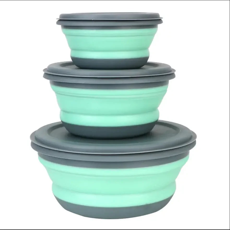 3pcs Silicone Folding Lunch Box with Lid