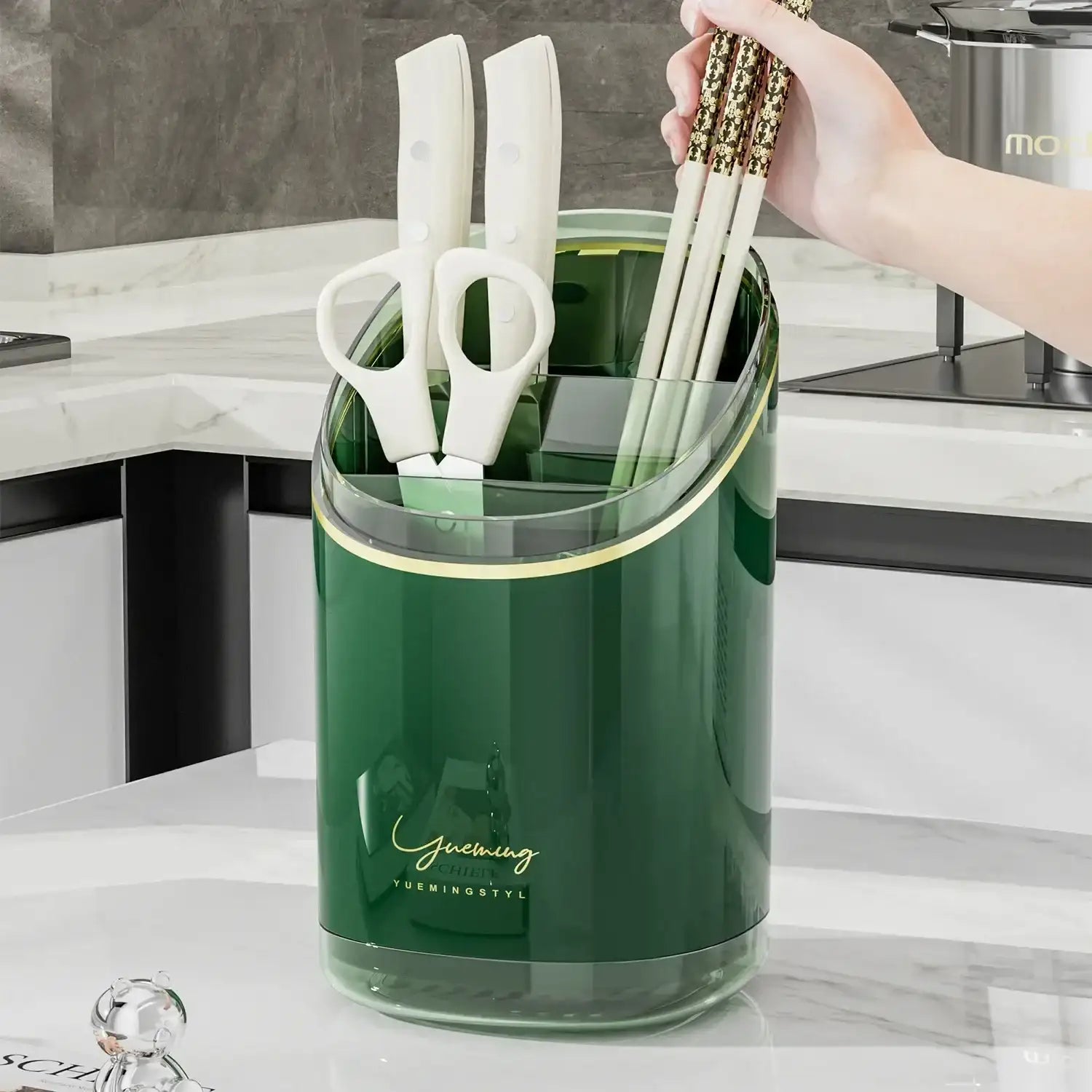 Luxury Chopsticks Storage Box, Household Kitchen Tube, Multi-Functional Draining Rack, Integrated Compartment Cage, Knife Holder