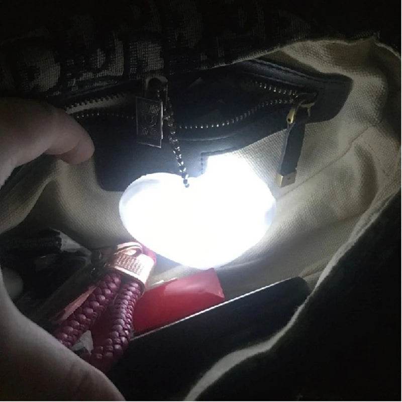 LED Handbag Light Bag Lamp Heart Round Shaped Touch Sensor Purse Light with Keychain Gifts for Women, Mother, Friends - My Chroma Cart