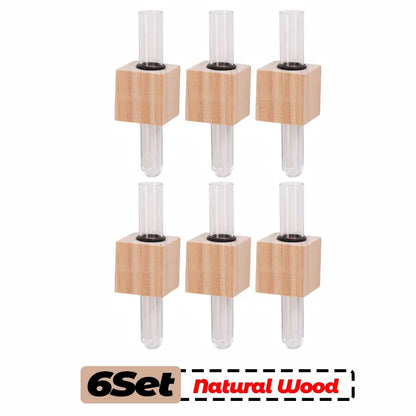 Wood Test Tube Vase Magnetic Flower Decor