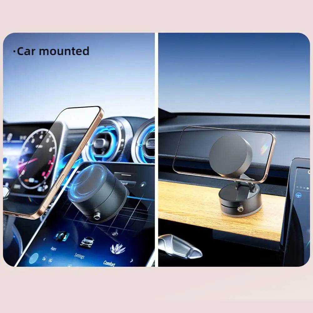 Vacuum Adsorption Magnetic Suction Cup Phone Mount Double Sided Hands-Free Magnetic Cell Phone Holder For Car/Gym/Mirror/Smoot - My Chroma Cart