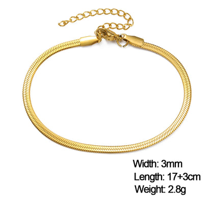 Skyrim Stainless Steel Gold Color Bracelet Twist Figaro Cuban Chain Bracelets Women Trendy Minimalist Jewelry Gifts Wholesale