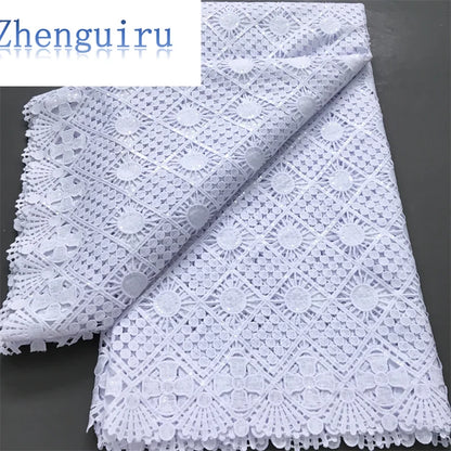 White Nigerian Lace Fabric 2025