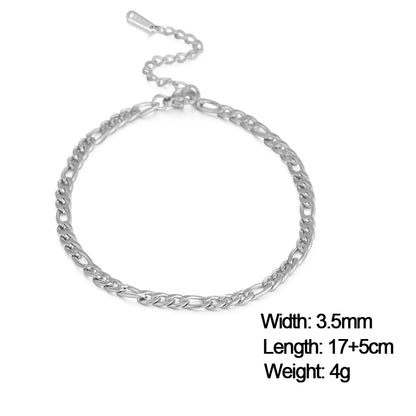Skyrim Stainless Steel Gold Color Bracelet Twist Figaro Cuban Chain Bracelets Women Trendy Minimalist Jewelry Gifts Wholesale