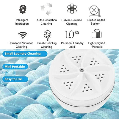 Mini Washing Machine USB Rotating Turbine Portable Washing Machine For Socks Underwear Wash Dishes For Travel Home Business Trip - My Chroma Cart