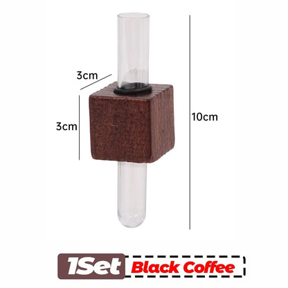 Wood Test Tube Vase Magnetic Flower Decor