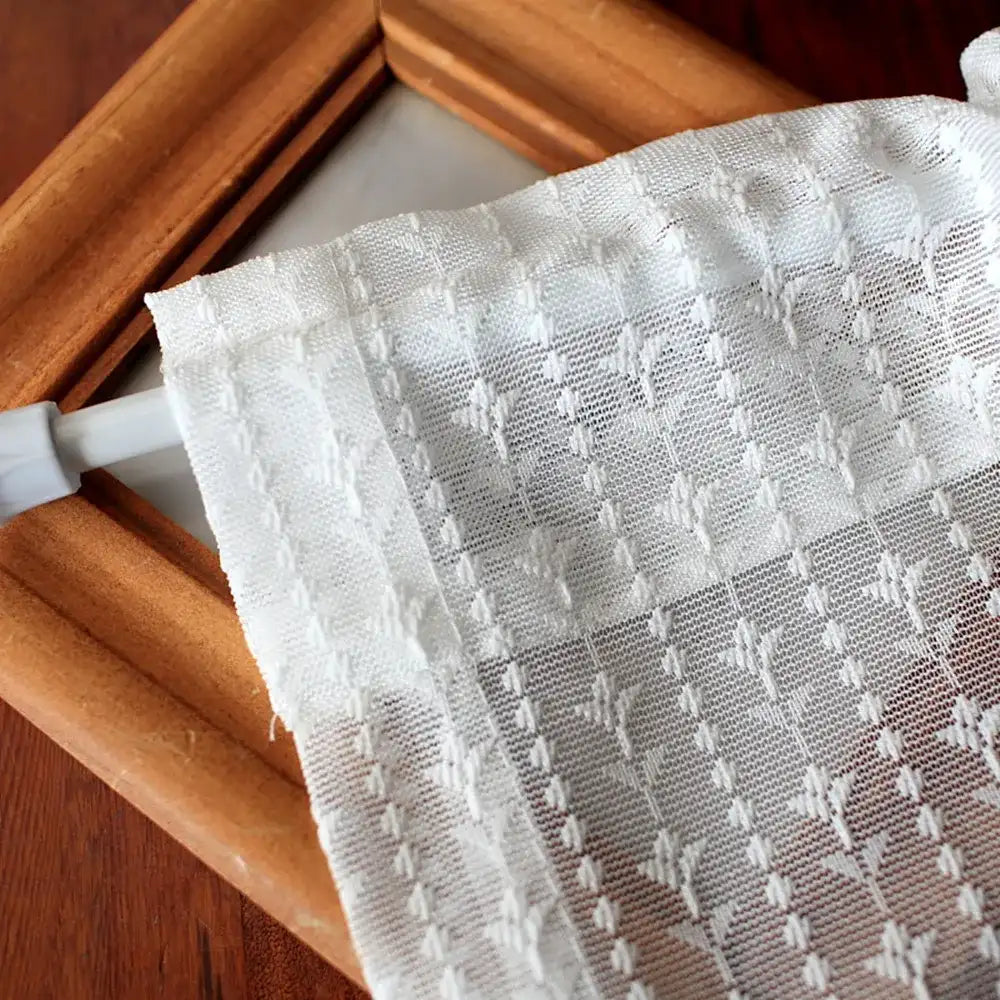 Floral Kitchen Curtain Lace Half Sheer Door Curtain Cafe Curtain Short Window Drapes