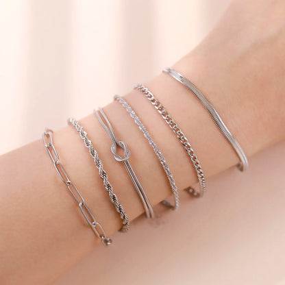 Skyrim Stainless Steel Gold Color Bracelet Twist Figaro Cuban Chain Bracelets Women Trendy Minimalist Jewelry Gifts Wholesale