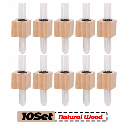 Wood Test Tube Vase Magnetic Flower Decor