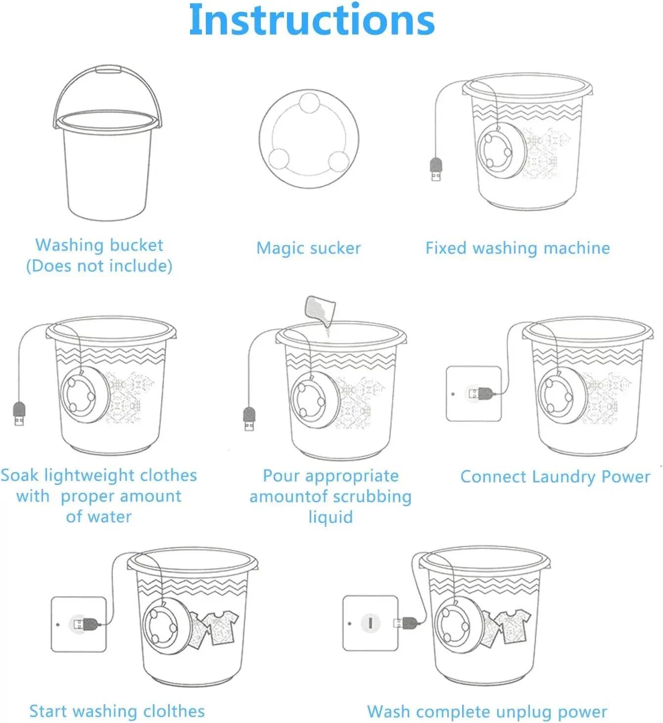 Mini Washing Machine USB Rotating Turbine Portable Washing Machine For Socks Underwear Wash Dishes For Travel Home Business Trip - My Chroma Cart