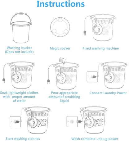 Mini Washing Machine USB Rotating Turbine Portable Washing Machine For Socks Underwear Wash Dishes For Travel Home Business Trip - My Chroma Cart