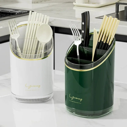 Luxury Chopsticks Storage Box, Household Kitchen Tube, Multi-Functional Draining Rack, Integrated Compartment Cage, Knife Holder
