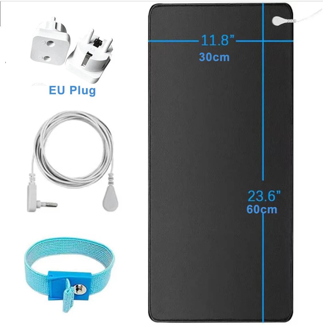 Earthing Mat with Wristband Soft PU Grounding Mat Pad Healthy Balance for Anxiety Relief & Better Sleep Earth Connected Therapy - My Chroma Cart