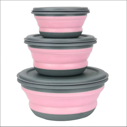 3pcs Silicone Folding Lunch Box with Lid
