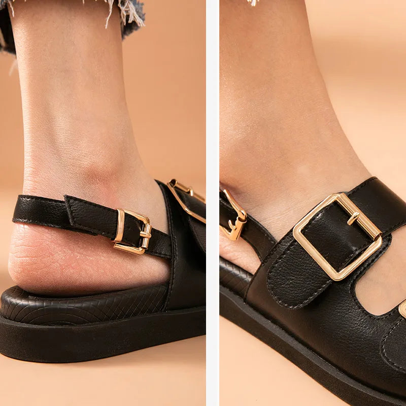 BeauToday Women Leather Sandals