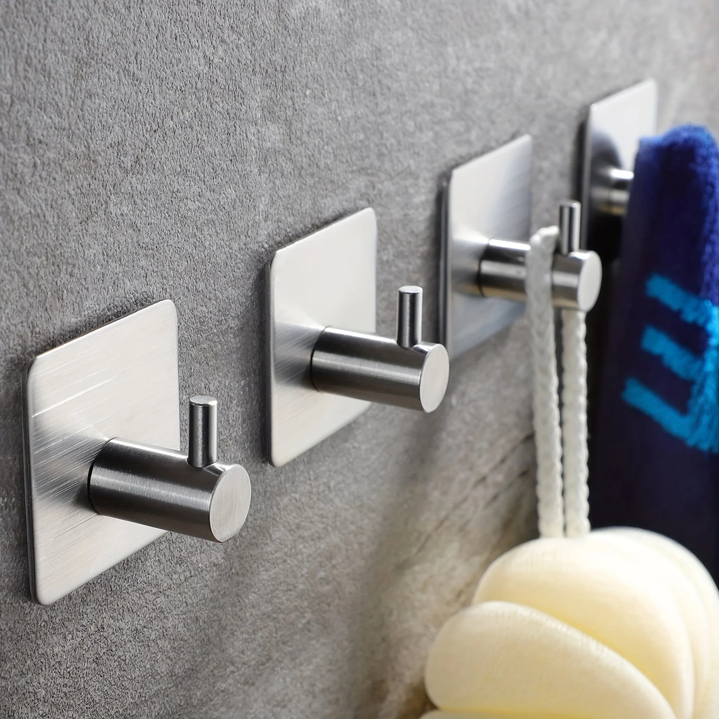 304 Steel Self-Adhesive Hooks 4pcs