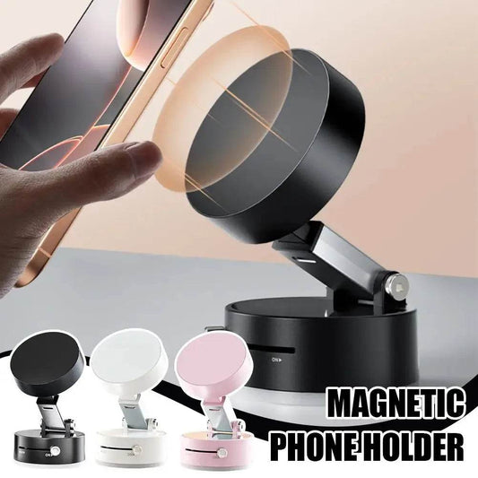Vacuum Adsorption Magnetic Suction Cup Phone Mount Double Sided Hands-Free Magnetic Cell Phone Holder For Car/Gym/Mirror/Smoot - My Chroma Cart