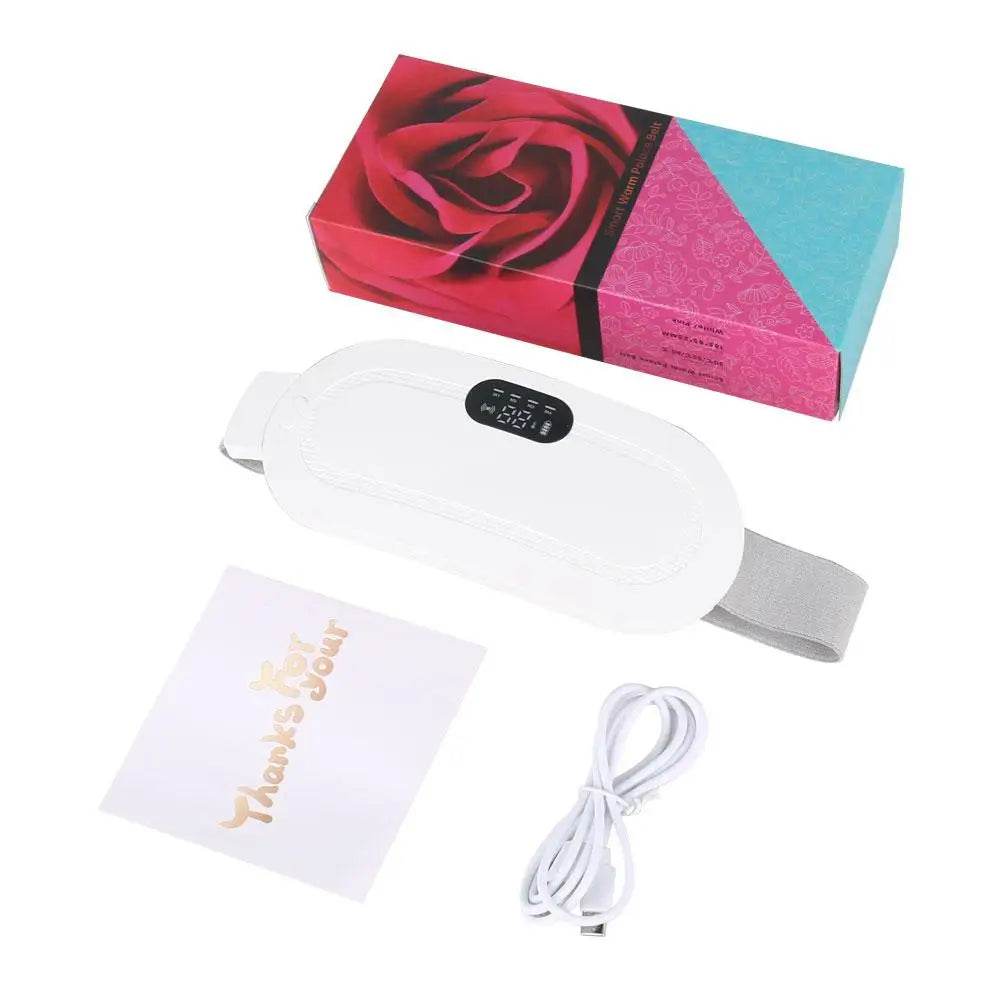 Electric Period Cramp Massager Vibrating Heating Belt for Menstrual Waist Stomach Abdominal Warm Belt for women use - My Chroma Cart