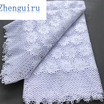 White Nigerian Lace Fabric 2025