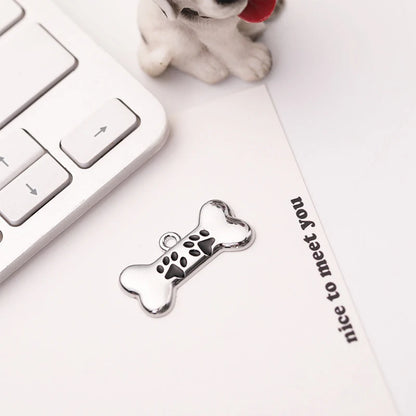 Anti-loss Metal Dog Tag Hanging Ornament Pet Collar Zinc Alloy Bone Hanging Ornament Engraved Identity Nameplate Pet Supplies