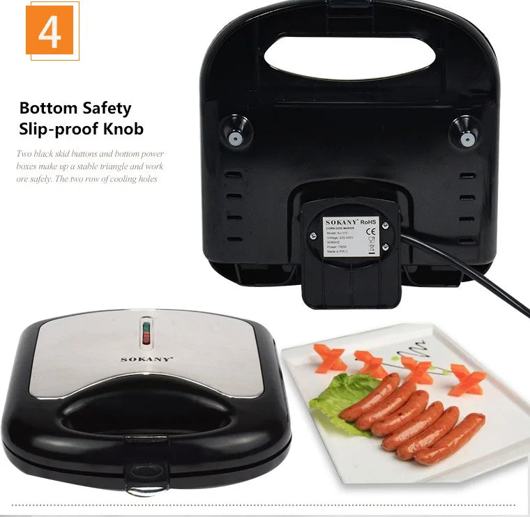 6-Hole Hot Dog Maker Breakfast Machine