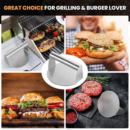 Stainless Steel Round Smash Burger Press Hamburger Patties Meat Press Mold for Deli Beef Press Plate Masher Kitchen Accessories