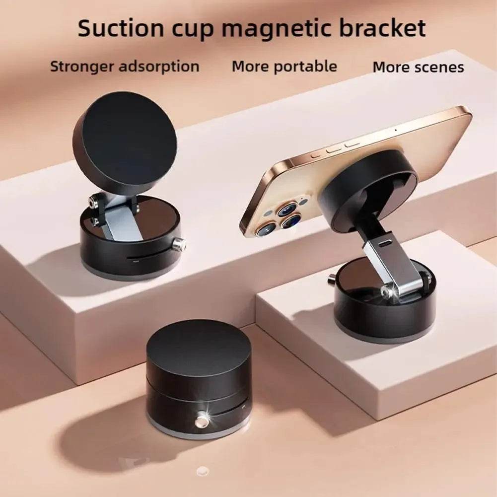 Vacuum Adsorption Magnetic Suction Cup Phone Mount Double Sided Hands-Free Magnetic Cell Phone Holder For Car/Gym/Mirror/Smoot - My Chroma Cart